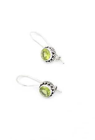 Cercei din Argint 925 si Peridot, 2.5 cm