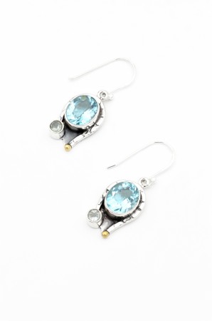 CERCEI - Cercei din Argint 925 si Topaz, 3.5 cm