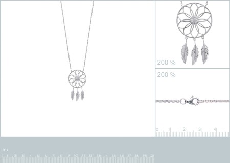Colier din Argint placat cu Rodiu, model Dream Catcher, 45 cm [1]