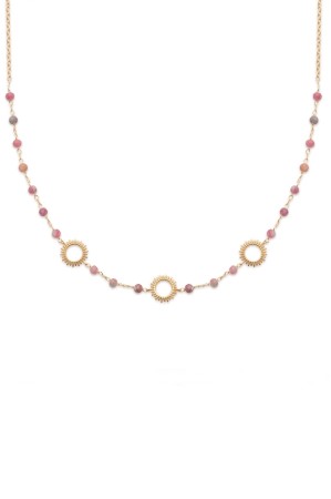 COLIERE - Colier placat cu Aur 18 k si Cuart Cherry, 45 cm