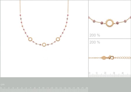 Colier placat cu Aur 18 k si Cuart Cherry, 45 cm [1]