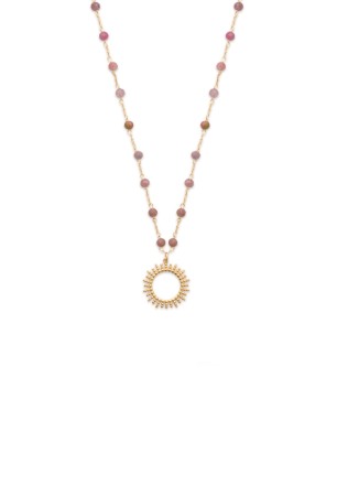 COLIERE - Colier placat cu Aur 18 k si Cuart Cherry, 45 cm