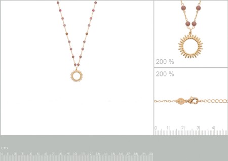 Colier placat cu Aur 18 k si Cuart Cherry, 45 cm [1]