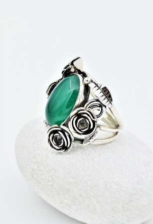 Inel din Argint 925 cu Agat verde [3]