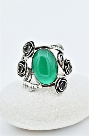 Inel din Argint 925 cu Agat verde [2]