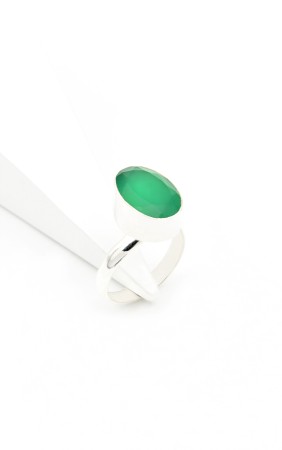 Inel din Argint 925 cu Onix Verde, marime reglabila [1]