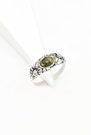 INELE - Inel din Argint 925 si Chihlimbar Verde