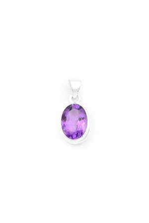 Pandantiv din Argint 925 cu Ametist fatetat 2.5 cm