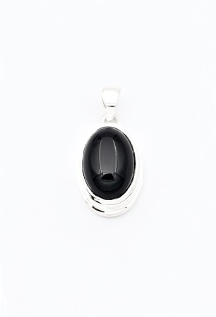 Pandantiv din Argint 925 cu Onix, 2.5 cm