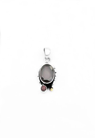 Pandantiv din Argint 925 si Granat 3.4 cm