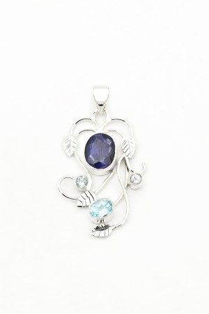 PANDANTIVE - Pandantiv din Argint 925 si Safir 5 cm
