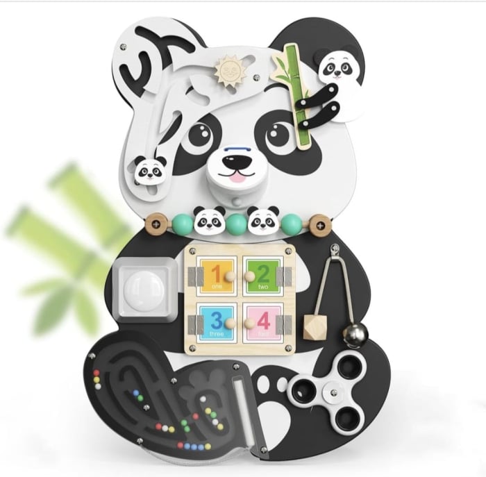 Montessori Panda Busy Board din Lemn [2]
