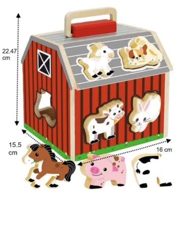 Jucarii Educative din Lemn - Casuta din lemn (Fermier si Animale)