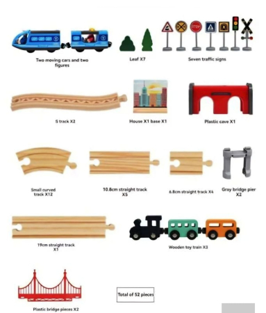 Circuit Trenulet magnetic din lemn (52 pcs) [2]