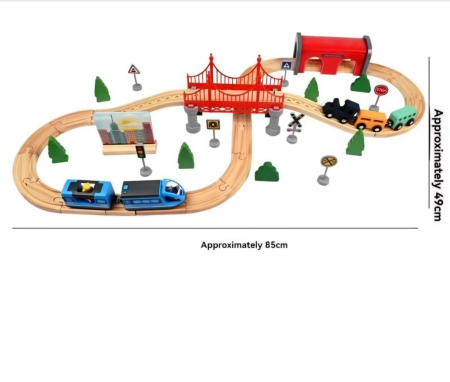 Circuit Trenulet magnetic din lemn (52 pcs) [4]