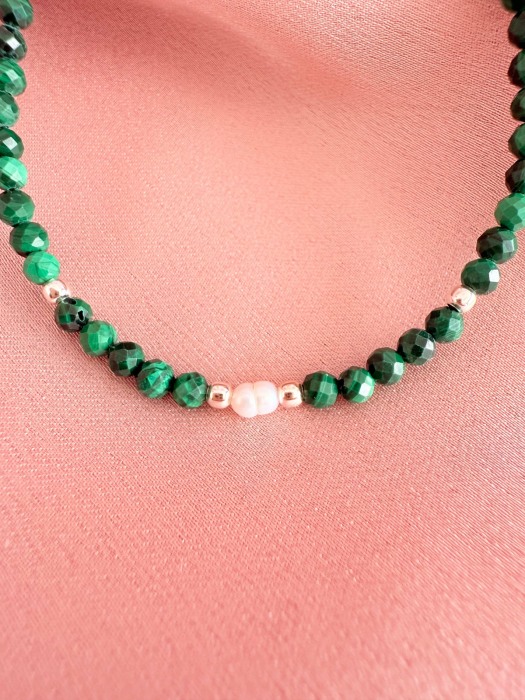 Bratara din Malachit Natural si Perla Dama [2]