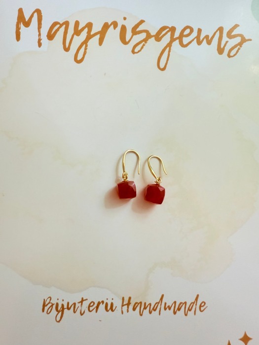 Cercei cu Carneol Cub Fatetat [2]