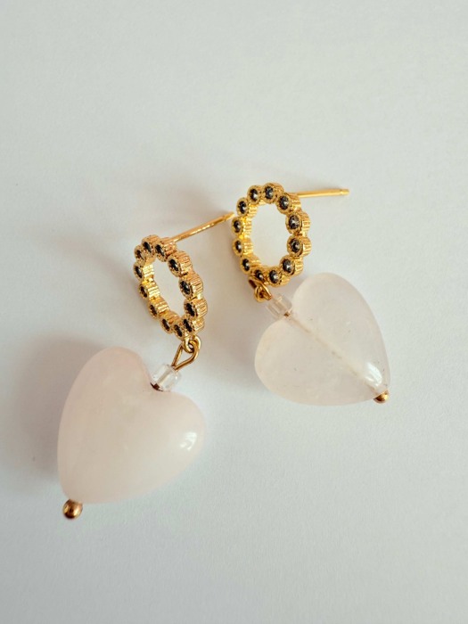 Cercei Inima Cuartz Roz [2]