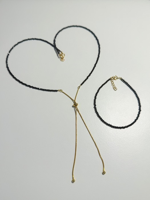 Set  din Turmalina Neagra cu glisare reglabilă [1]