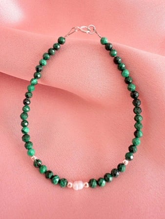 Bracelets - Bratara din Malachit Natural si Perla Dama