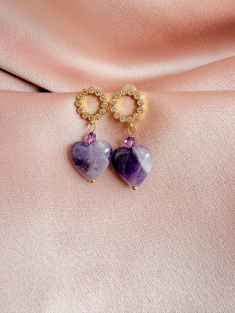 Earrings - Cercei cu Ametist Cupru