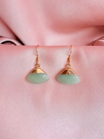 Earrings - Cercei cu Aventurin din Otel Inoxidabil