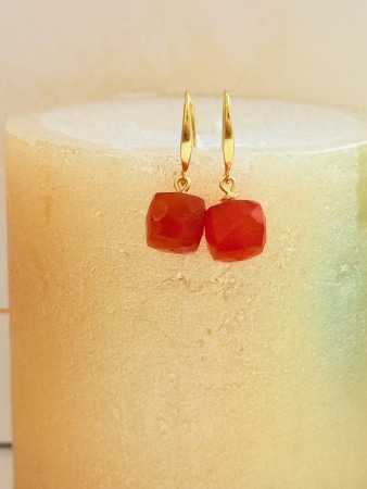 Cercei cu Carneol Cub Fatetat [3]