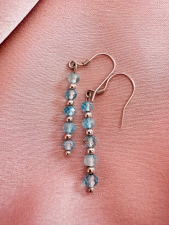 Earrings - Cercei cu Topaz Albastru si Argint