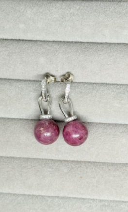 Earrings - Cercei din Argint cu Rubin