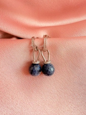 Earrings - Cercei din Argint cu Safir