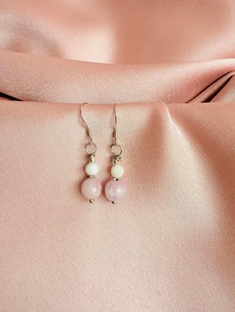 Earrings - Cercei din Kunzit si Piatra Lunii