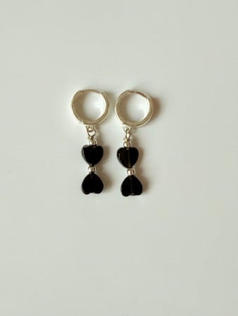 Earrings - Cercei fundita Obsidian