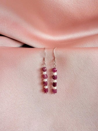 Earrings - Cercei Perla si Rubin