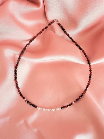 Necklaces - Colier din Granat si Perle de cultura