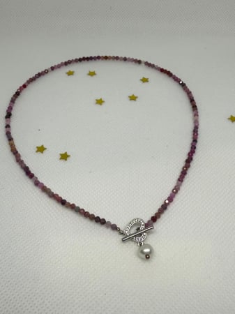 Necklaces - Colier Safir Colorat & Perla