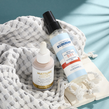 Produse pentru ingrijirea fetei - KEENWELL MATURE FOUNDATION DROPS Fond De Ten Lichid + Pudra Multifunctionala 5In1, Set (30 Ml + 100 Ml)