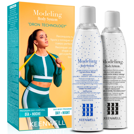 Produse pentru ingrijirea corpului - KEENWELL Modeling Body System Dron Technology Set Nr. 2: Ser Liporeductor 250 Ml + Ser Anticelulitic De Noapte 250 Ml