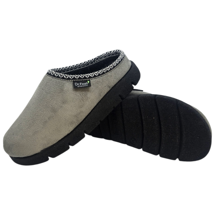 Тъмносиви топли сабо Dr Feet 24004 - дамски [7]