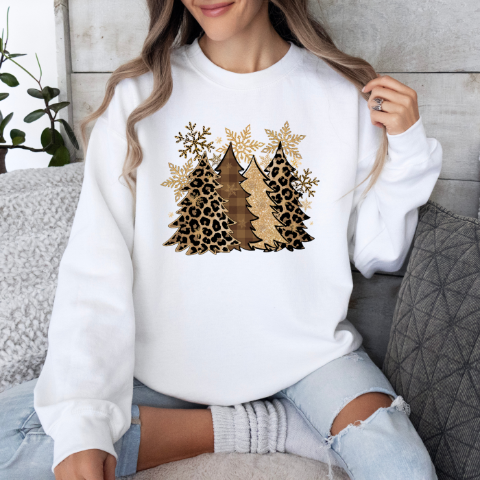 Bluza dama oversize Leopard Christmas Trees [1]