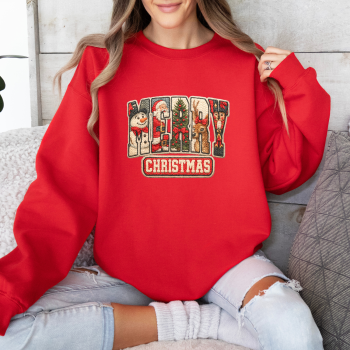 Bluza dama oversize Vintage Merry Christmas [4]