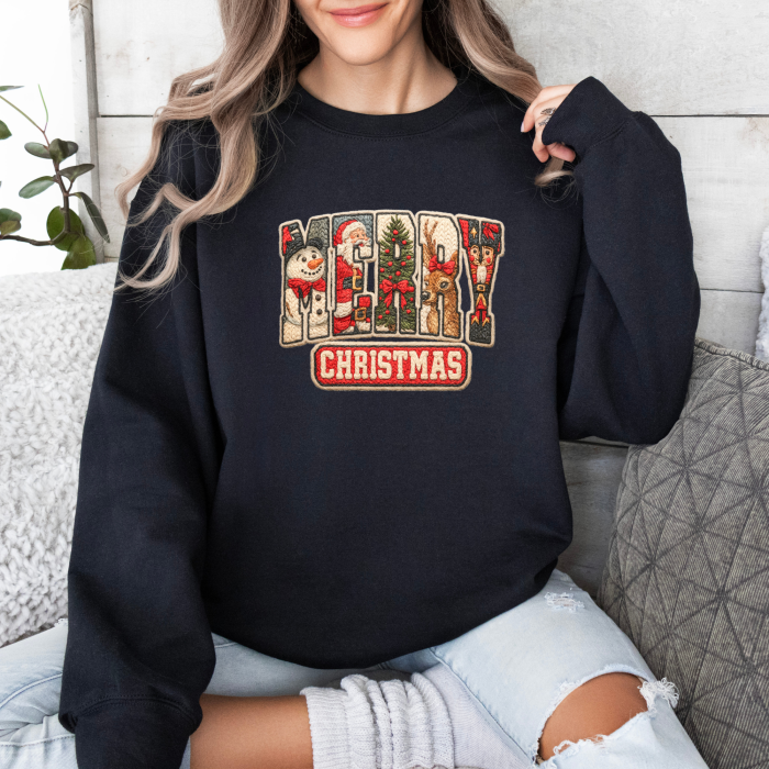 Bluza dama oversize Vintage Merry Christmas [3]