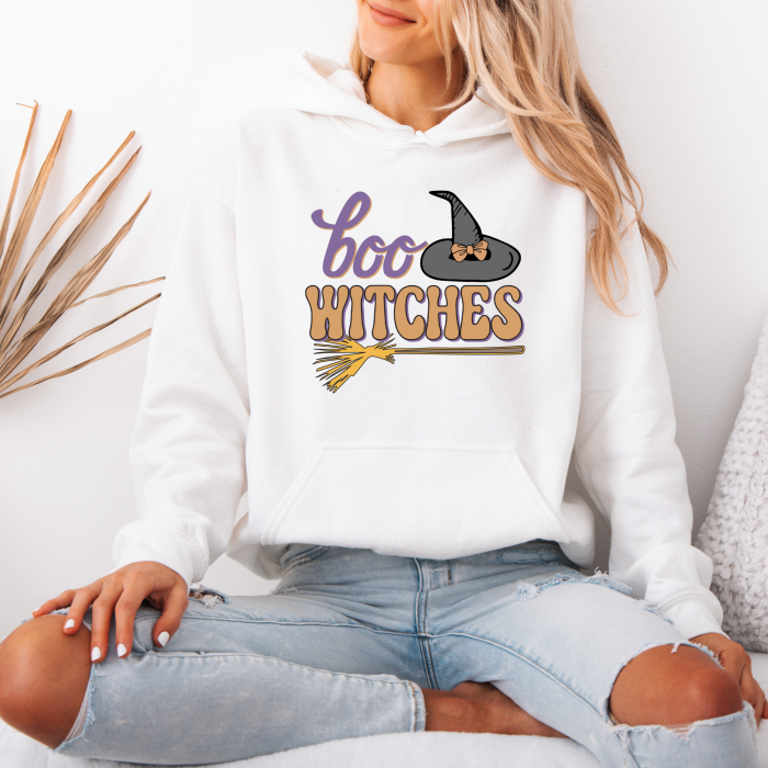 Hanorac dama cu gluga Boo Witches – Black & White Edition [1]