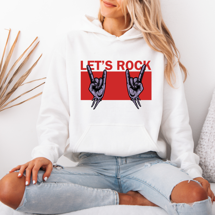 Hanorac dama cu gluga Let's Rock – Black & White Edition [1]