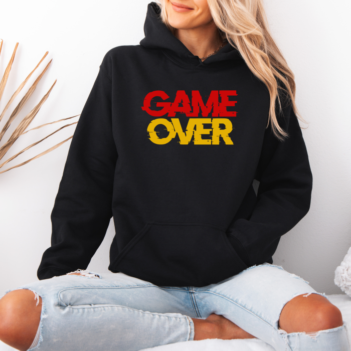 Hanorac dama cu gluga Game Over – Black & White Edition [1]