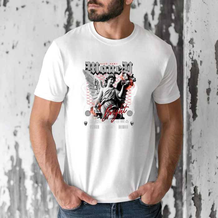 Tricou barbati din bumbac 100% regular fit, Alb, marimea M, Urban 12 [1]
