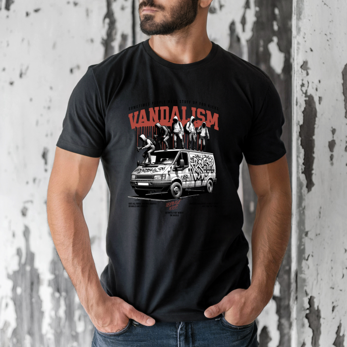 Tricou barbati din bumbac 100% regular fit, Alb, marimea M, Urban 3 [1]