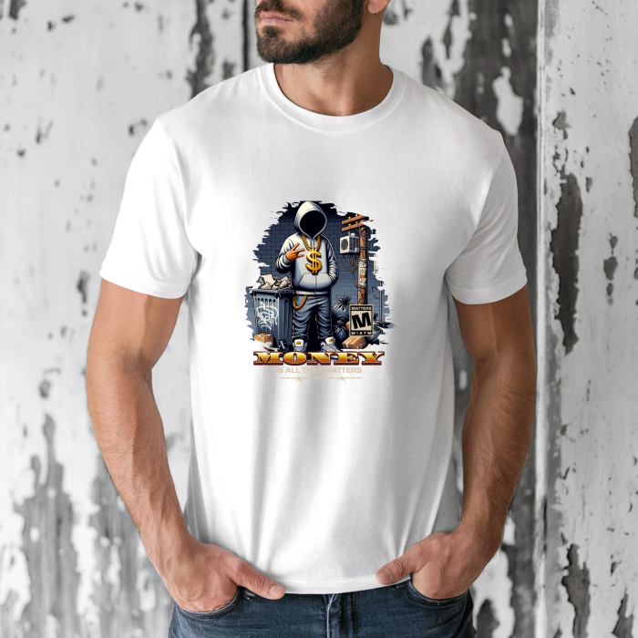 Tricou barbati din bumbac 100% regular fit, Alb, marimea M, Urban 8 [1]