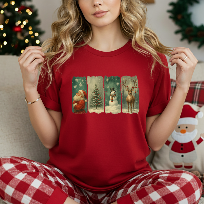 Tricou dama bumbac Christmas Vintage [3]