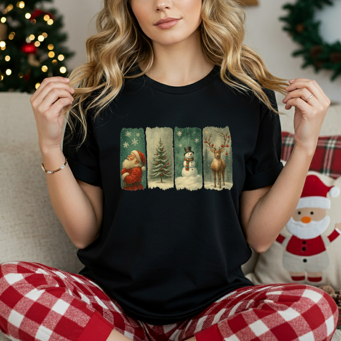 Tricou dama bumbac Christmas Vintage [2]
