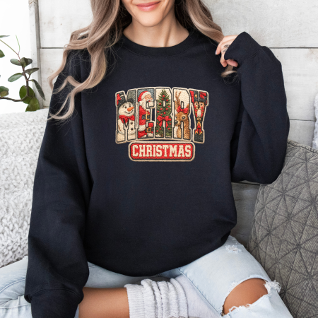 Bluza dama oversize Vintage Merry Christmas [2]